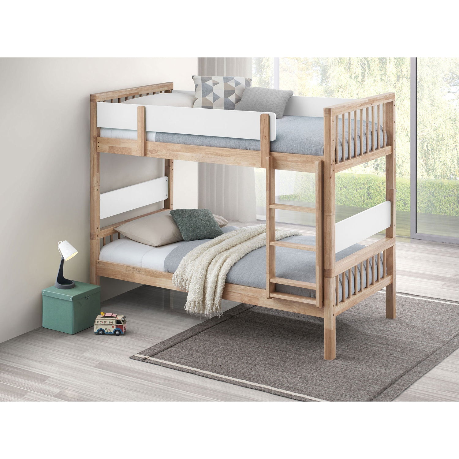 Ponderosa - Twin Over Twin Bunk Bed With Accents - Natural