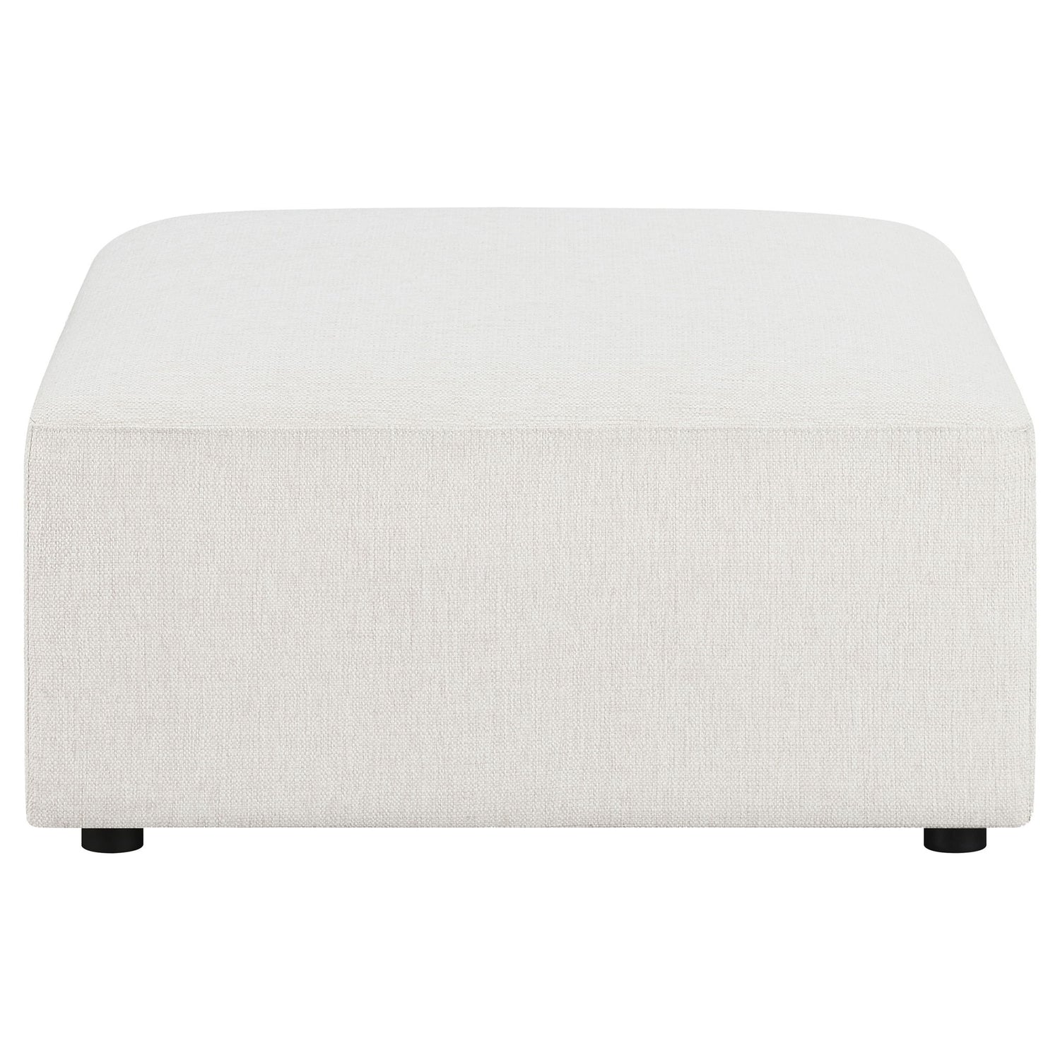 Marlowe - Upholstered Square Ottoman With Soft Sheen - Ivory