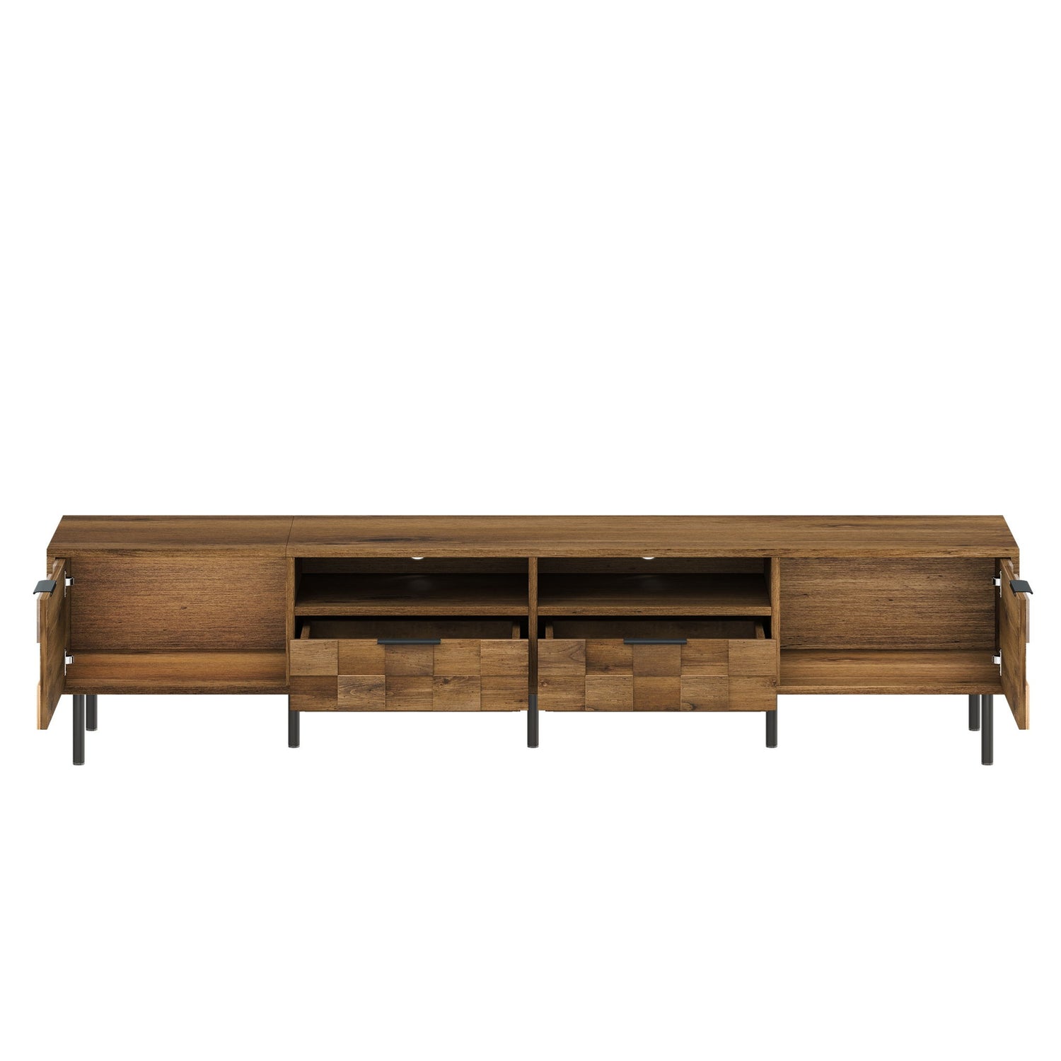 TV Stand With 2 Drawers, Media Console Table, Storage Cabinet With Cable Management