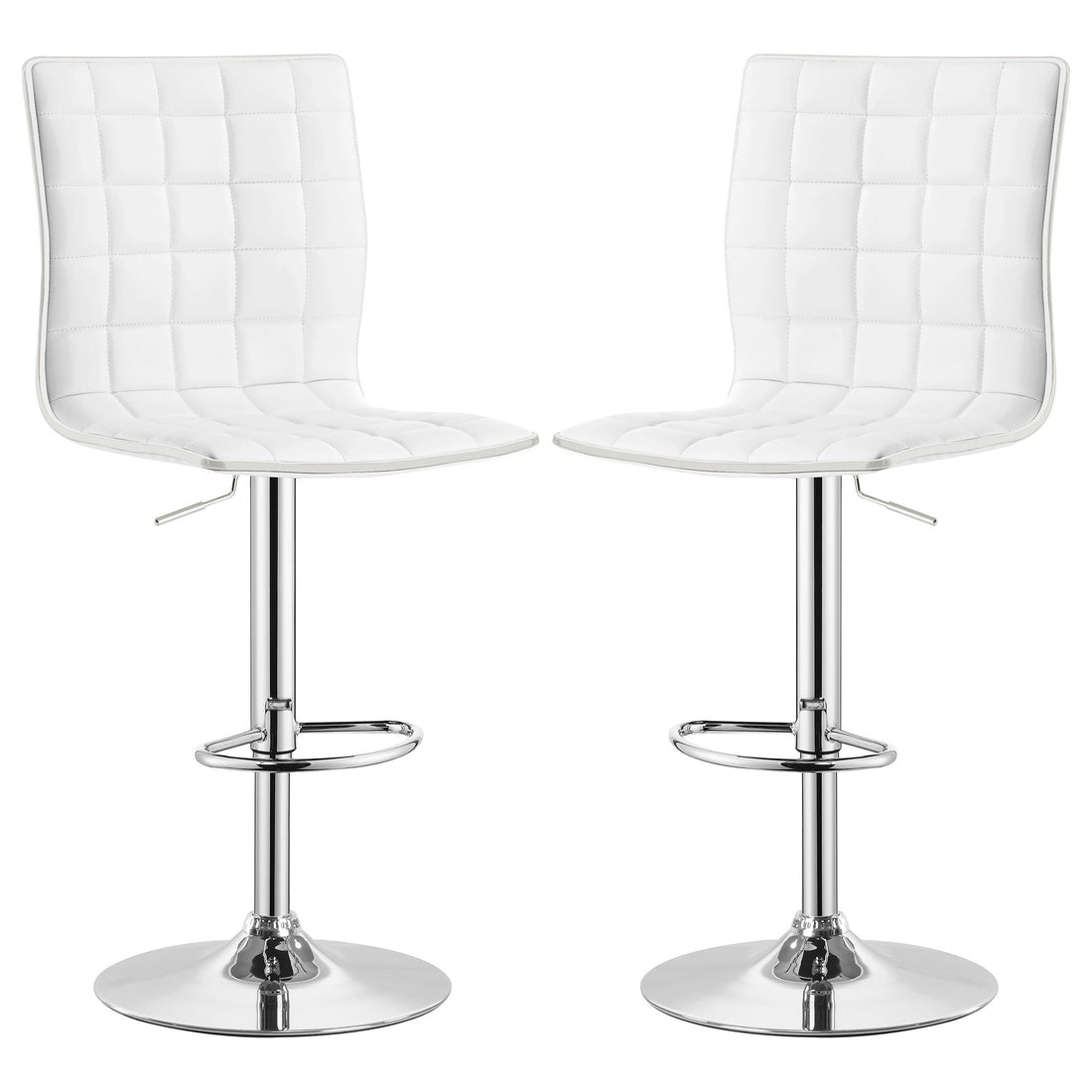 Ashbury - Upholstered Adjustable Bar Stool (Set of 2) - White