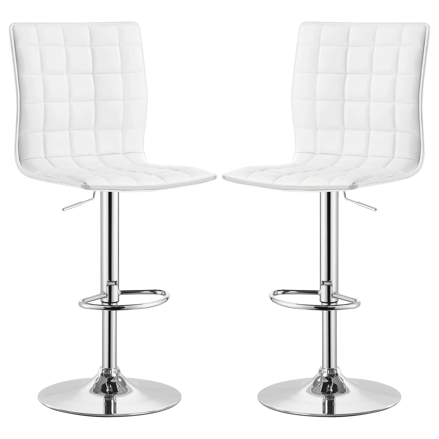 Ashbury - Upholstered Adjustable Bar Stool (Set of 2) - White