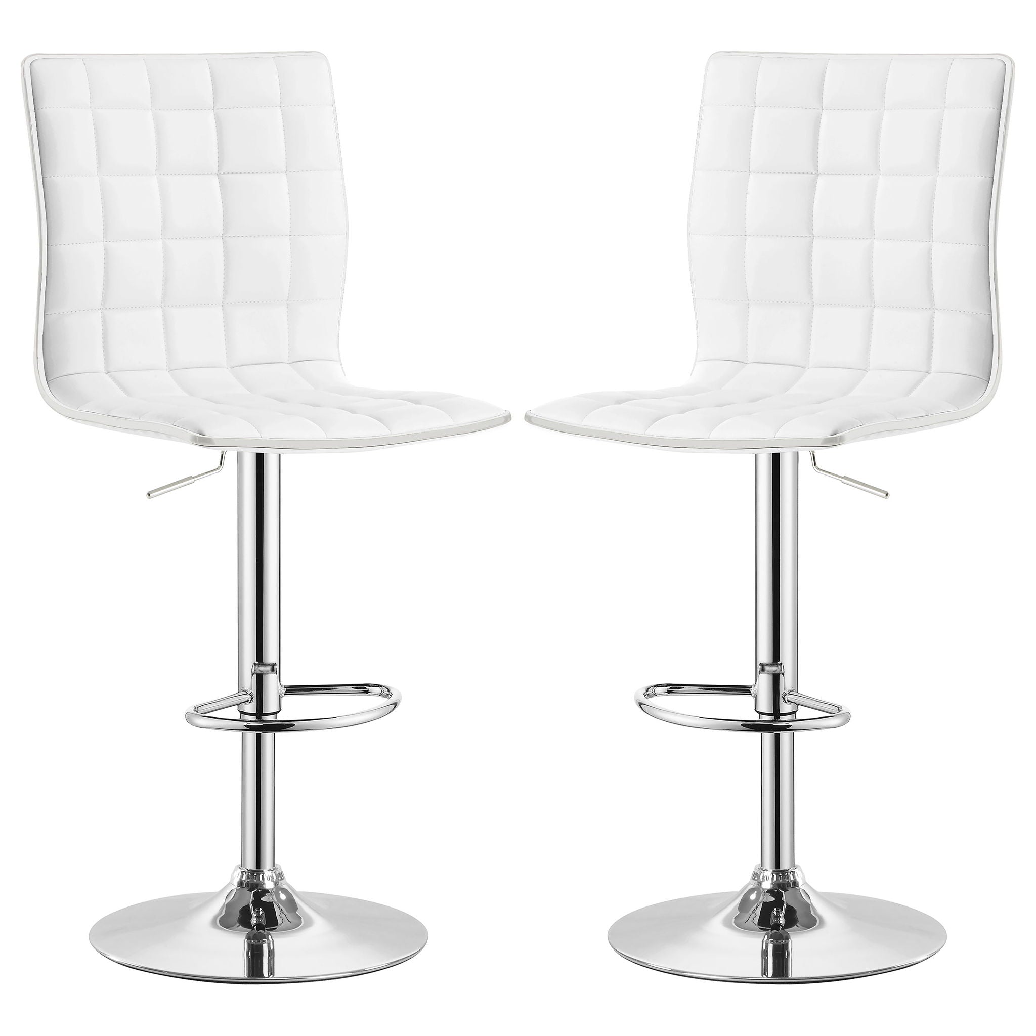 Ashbury - Upholstered Adjustable Bar Stool (Set of 2) - White
