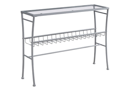 Accent Console Table For Entryway, Contemporary &amp; Modern - Silver
