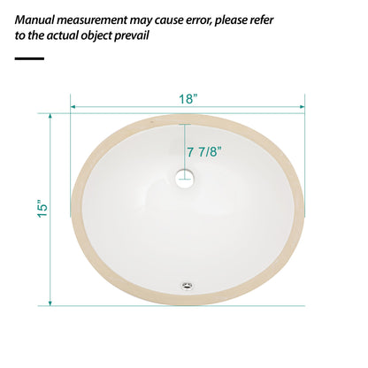 Elegant Ceramic Oval Undermount Bathroom Sink With Overflow
