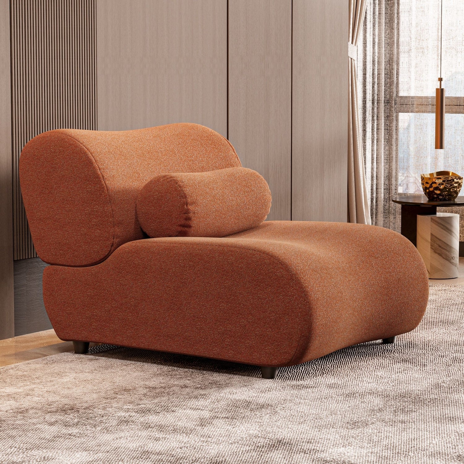 1 Piece Luxury Chenille Fabric Modular Sofa With Spring Cushions &amp; Hidden Legs