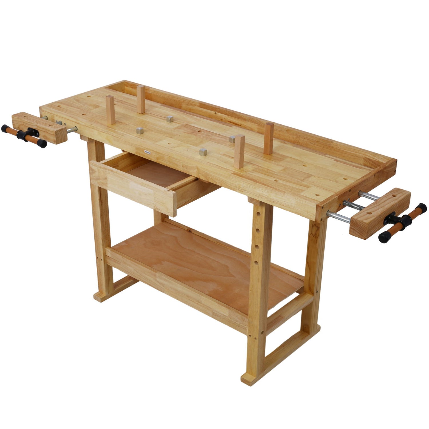 55&quot; Wood Workbench For Garage Workshop And Home - Natural