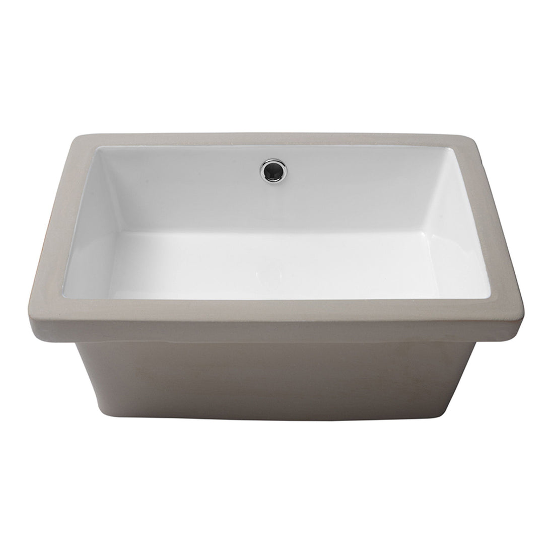 Modern Rectangular Undermount Bathroom Sink With Overflow Ceramic