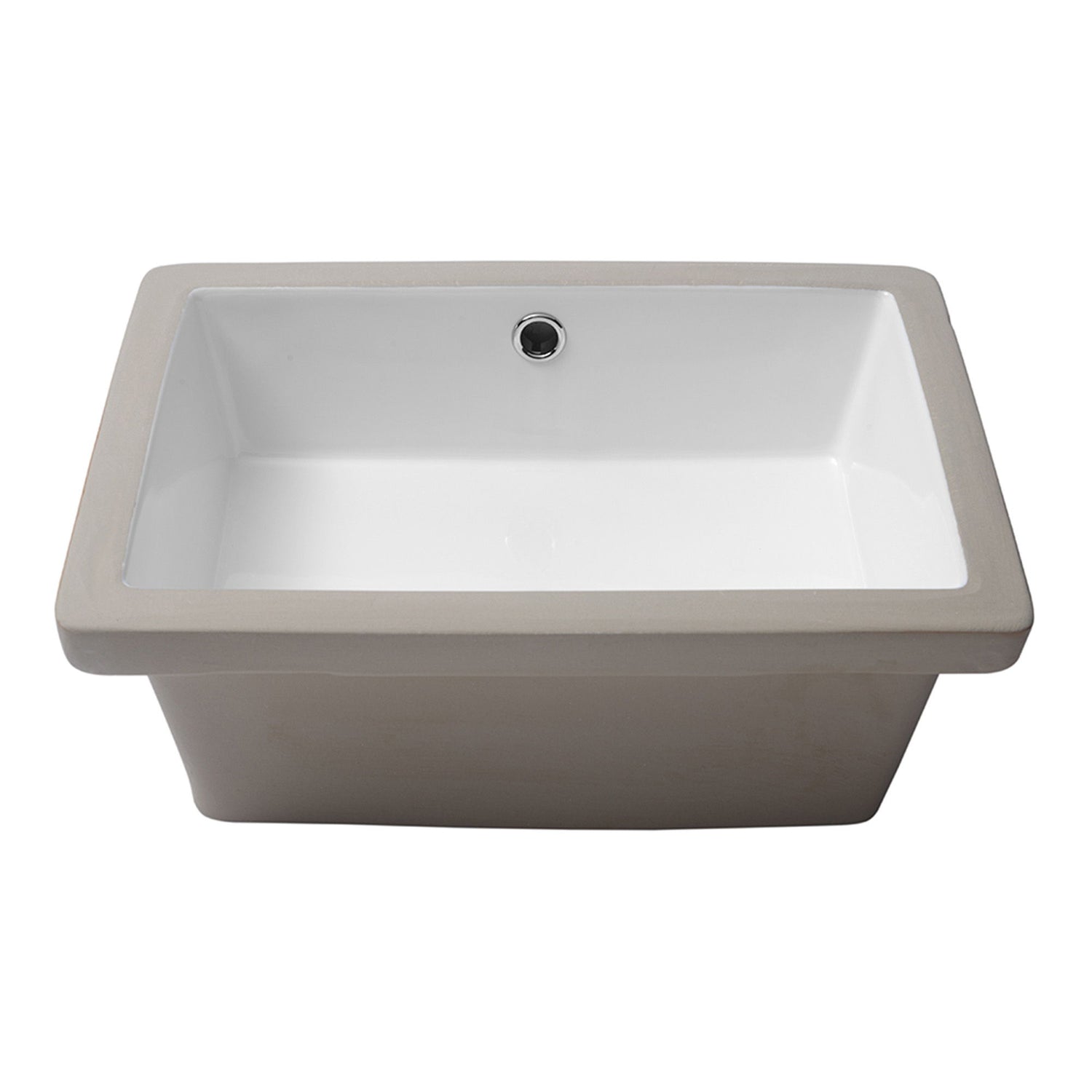 Modern Rectangular Undermount Bathroom Sink With Overflow Ceramic