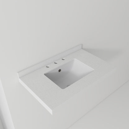 Basin Sink With 2" Thick Rim, Triple Faucet Holes, Sink Only