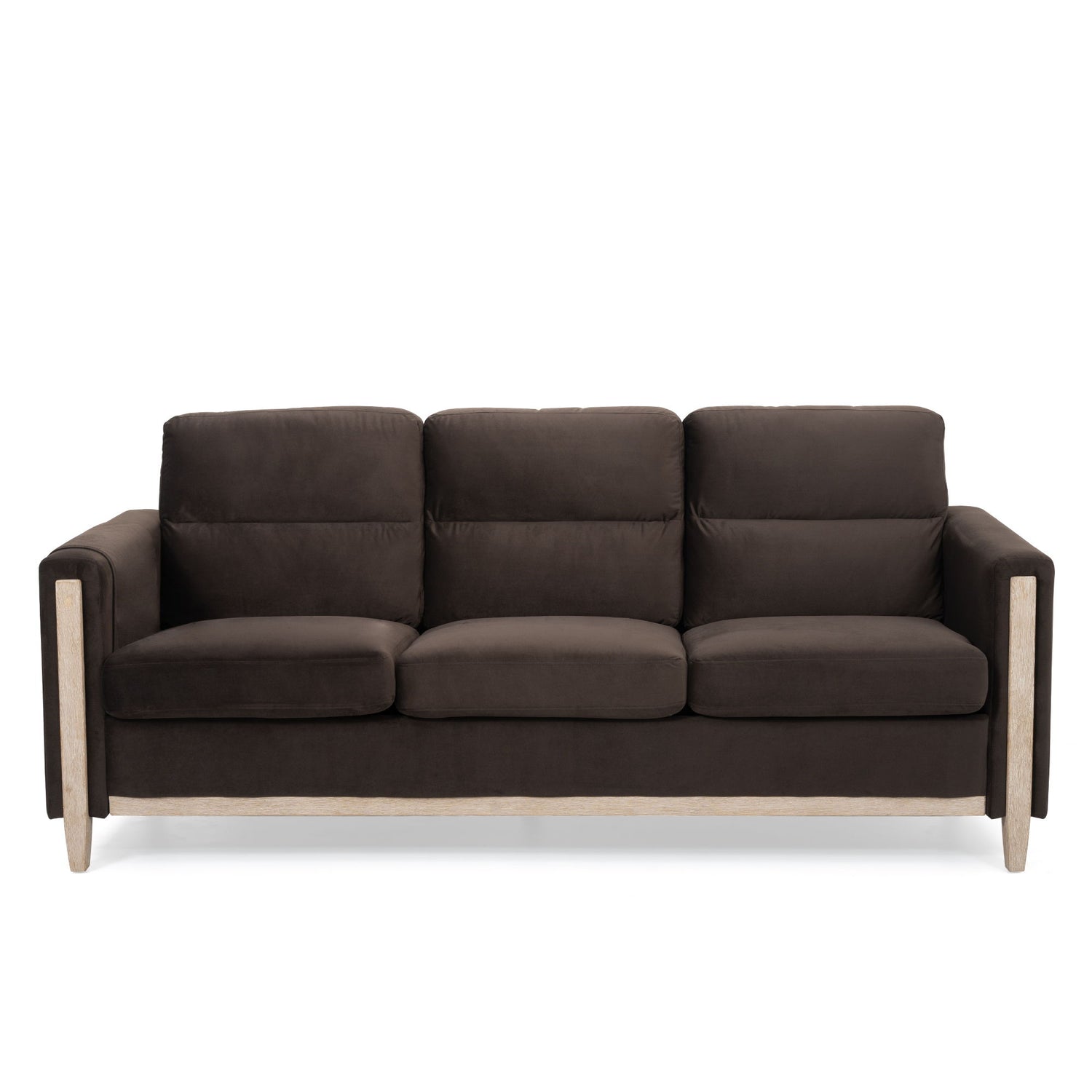 Comfortable Solid Wood Three-Seater Sofa, Soft Cushions, Durable And Long-Lasting, 79.5&quot; Sofa Couch For Living Room