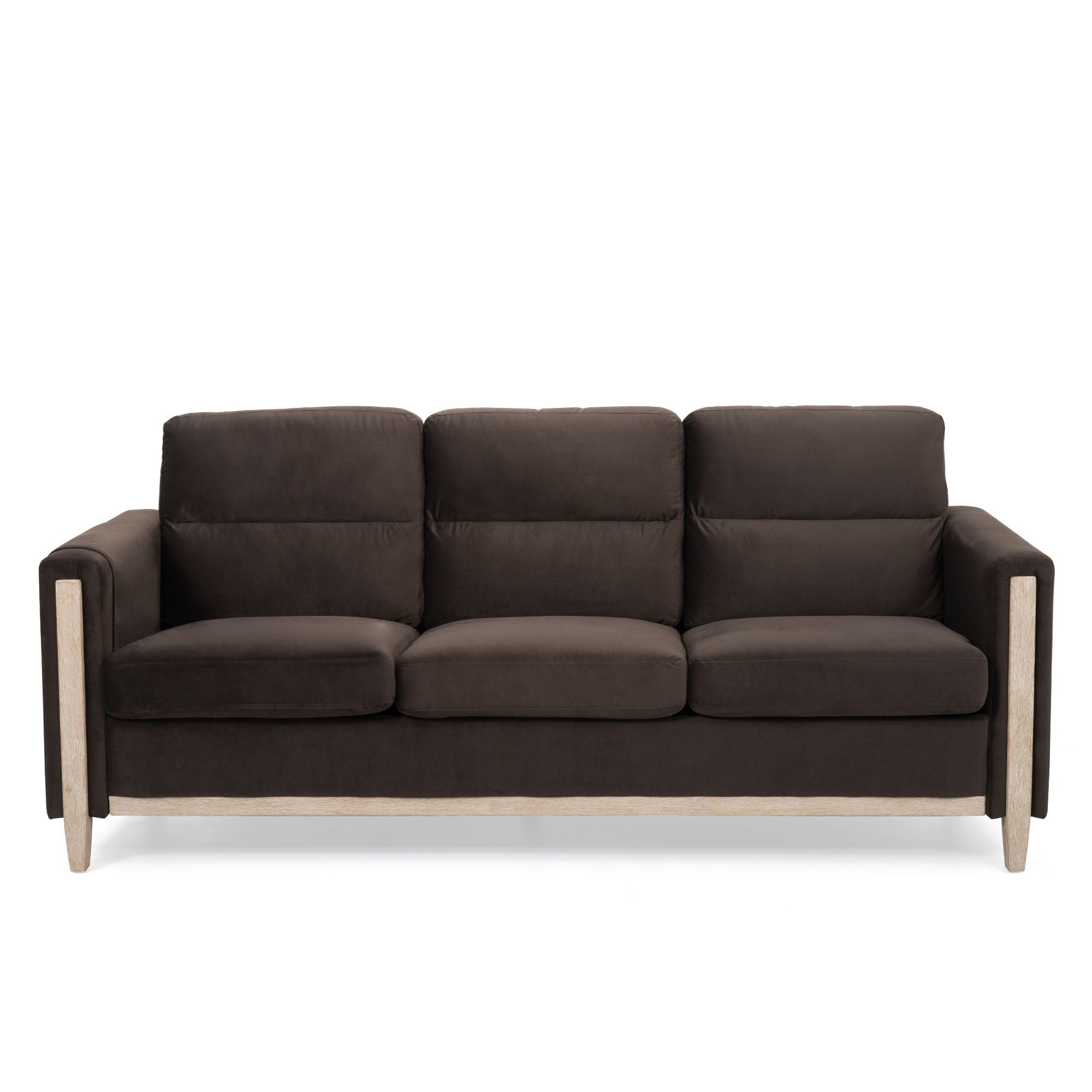 Comfortable Solid Wood Three-Seater Sofa, Soft Cushions, Durable And Long-Lasting, 79.5&quot; Sofa Couch For Living Room