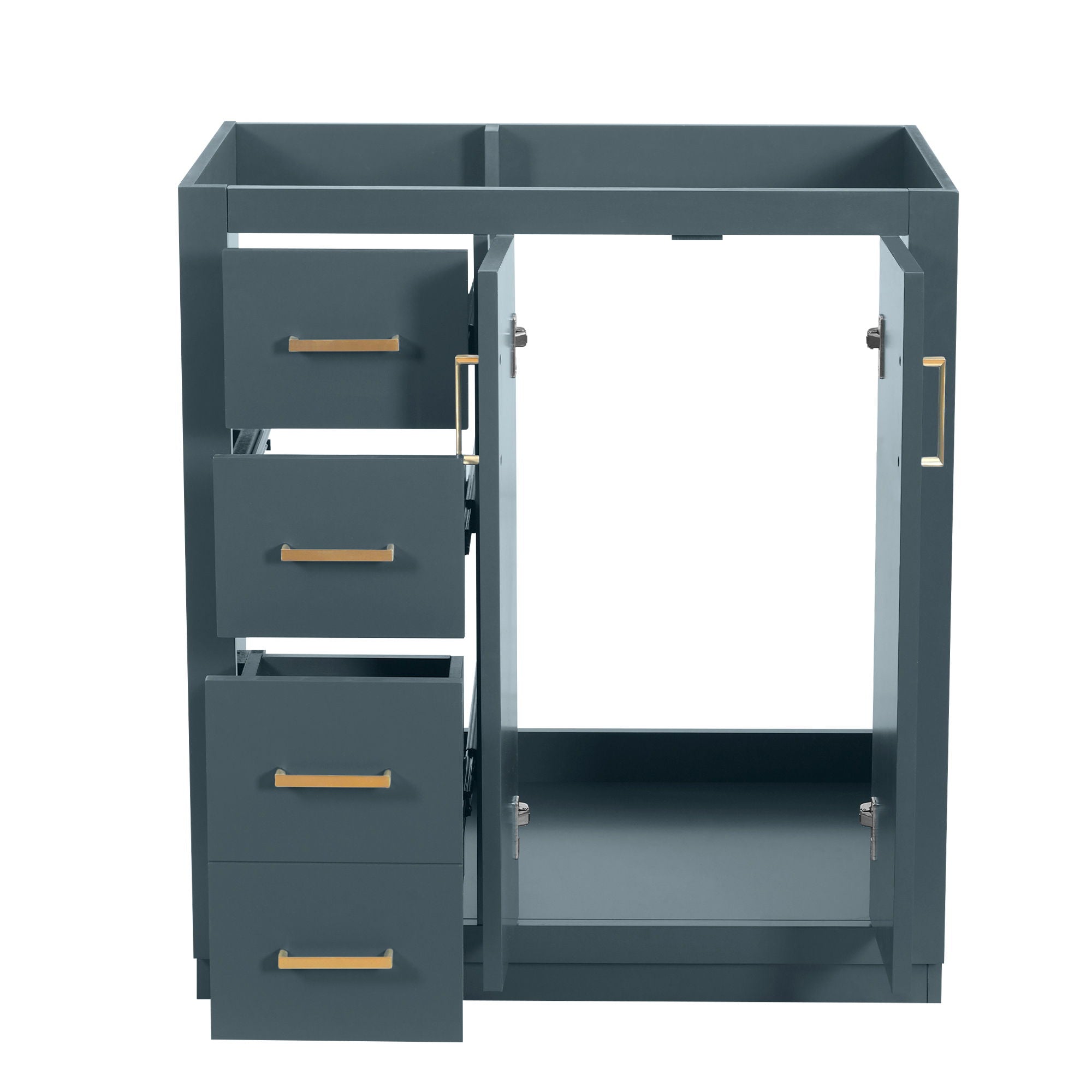 Retro Style Bathroom Vanity With 3 Drawers &amp; Soft-Closing Doors