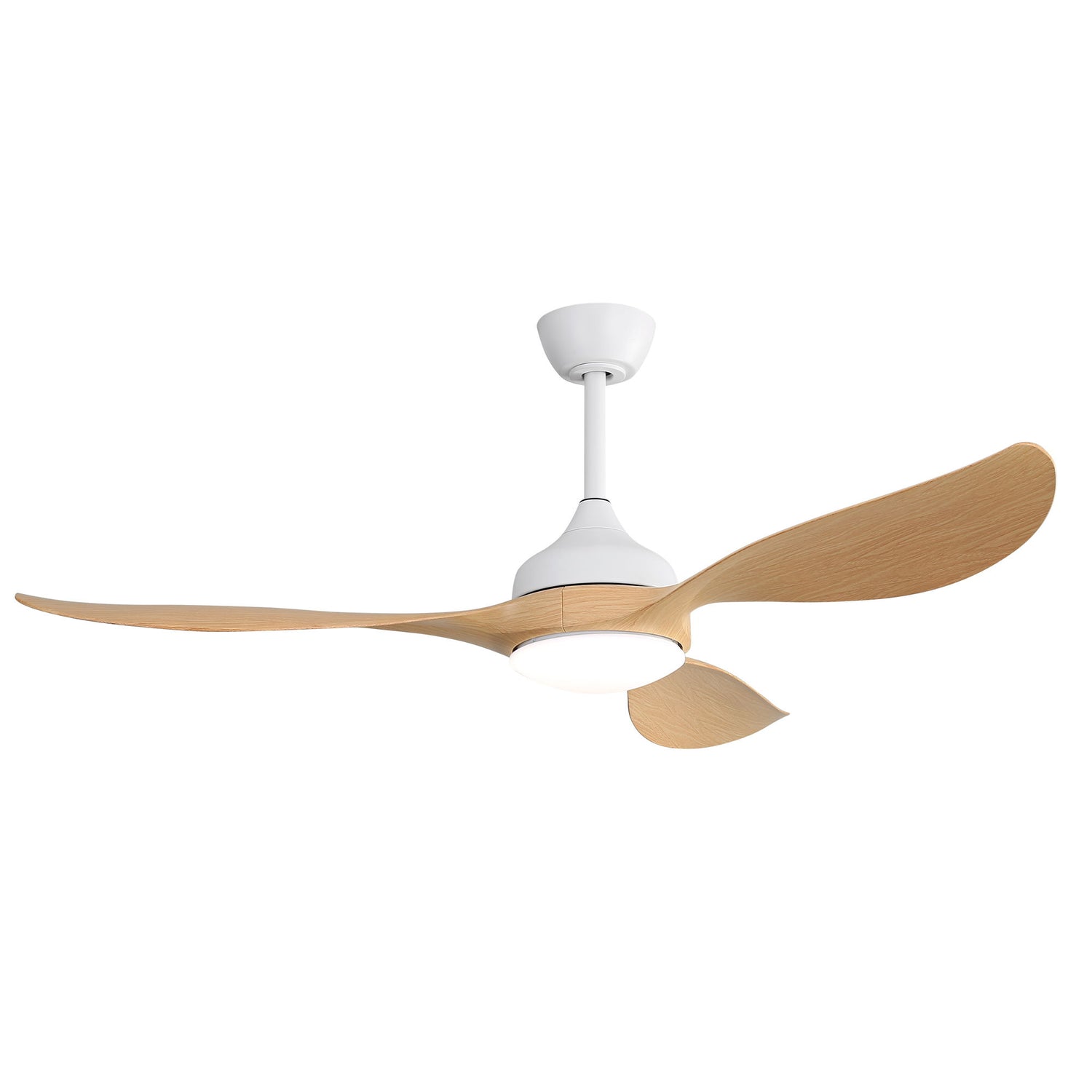 Modern Ceiling Fans Dimmable LED Light Quiet DC Reversible Motor For Indoor &amp; Outdoor - White