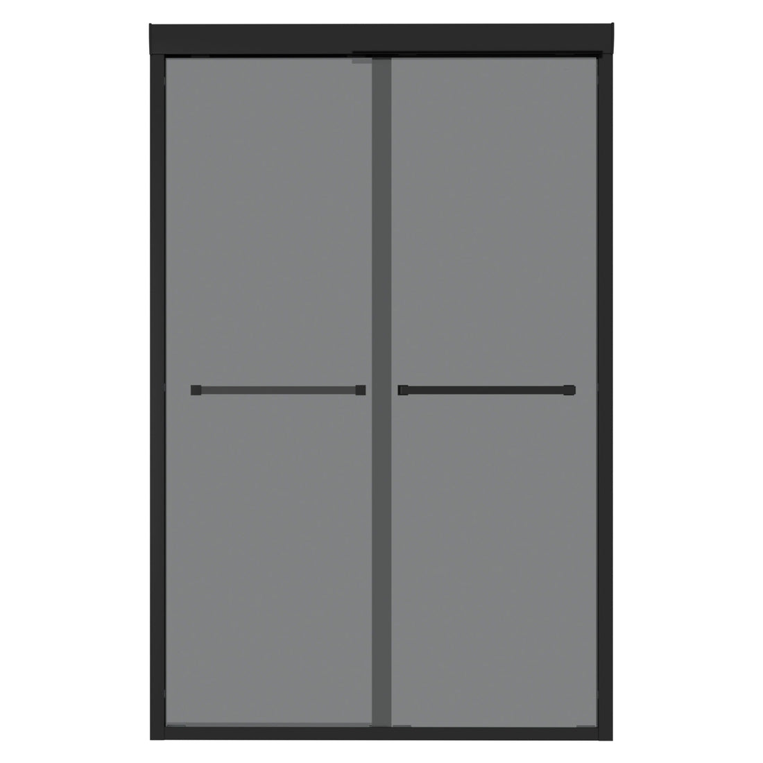 Double Sliding Glass Shower Door 8Mm Tempered Glass With Stainless Steel Frame - Matte Black