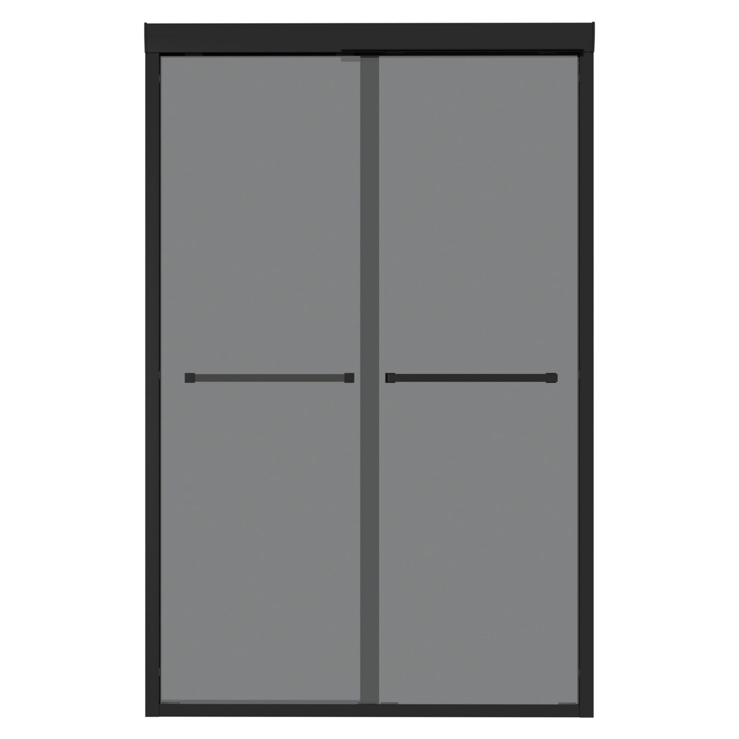 Double Sliding Glass Shower Door 8Mm Tempered Glass With Stainless Steel Frame - Matte Black
