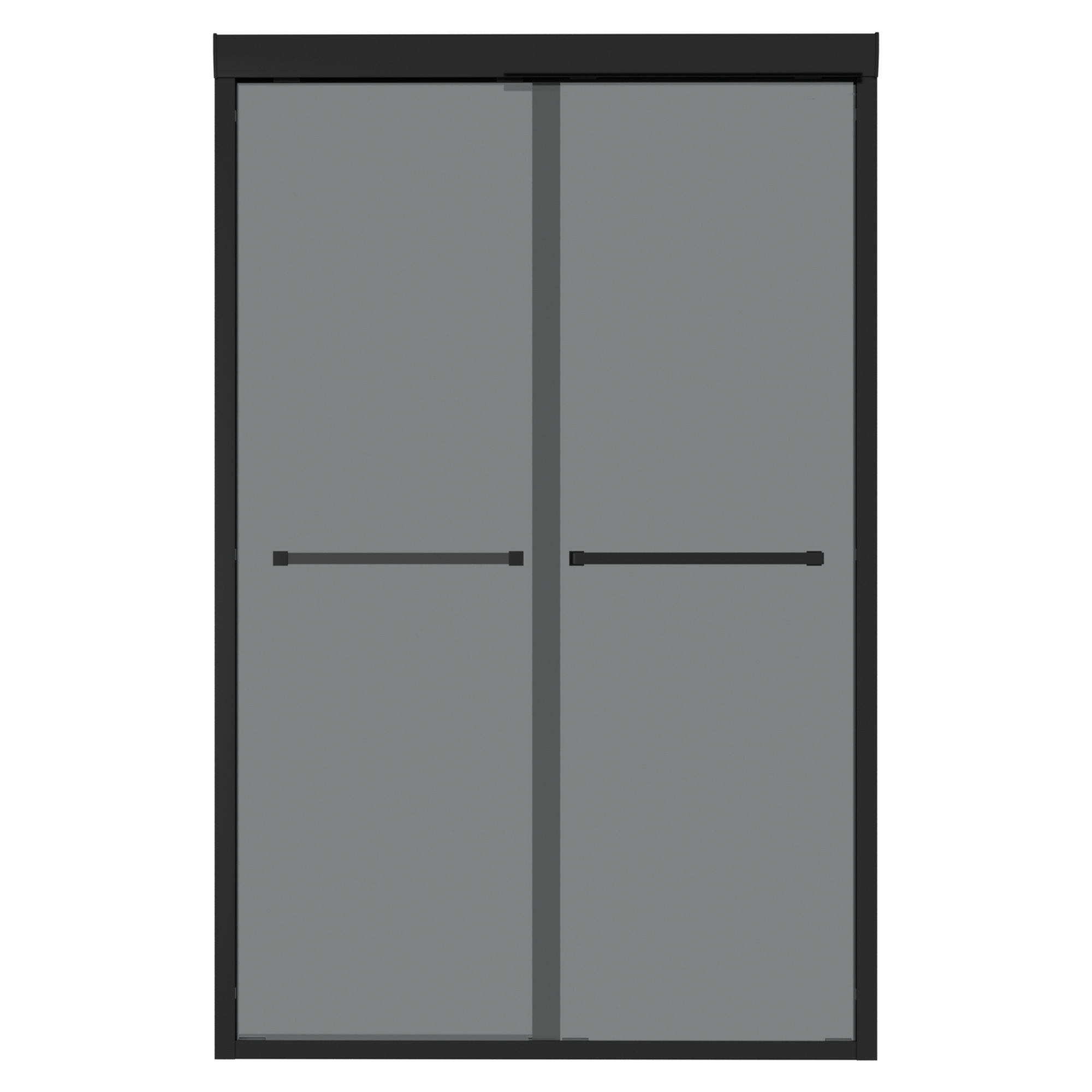 Double Sliding Glass Shower Door 8Mm Tempered Glass With Stainless Steel Frame - Matte Black