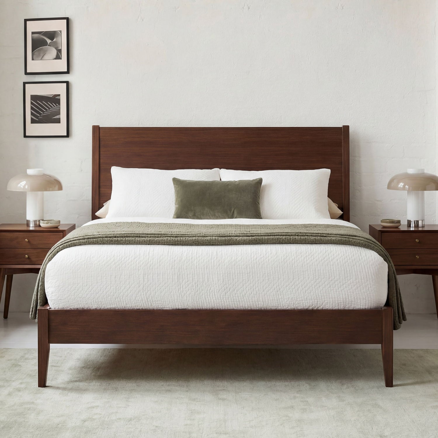 Modern Sled Platform Bed Frame With Slats