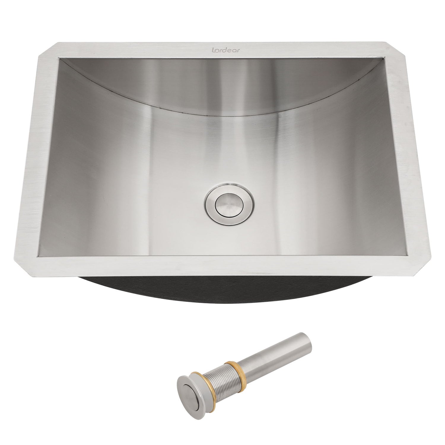 Undermount Bathroom Sink With Pop Up Drain, Durable Material, Easy Clean Nano Finish - Brushed Nickel