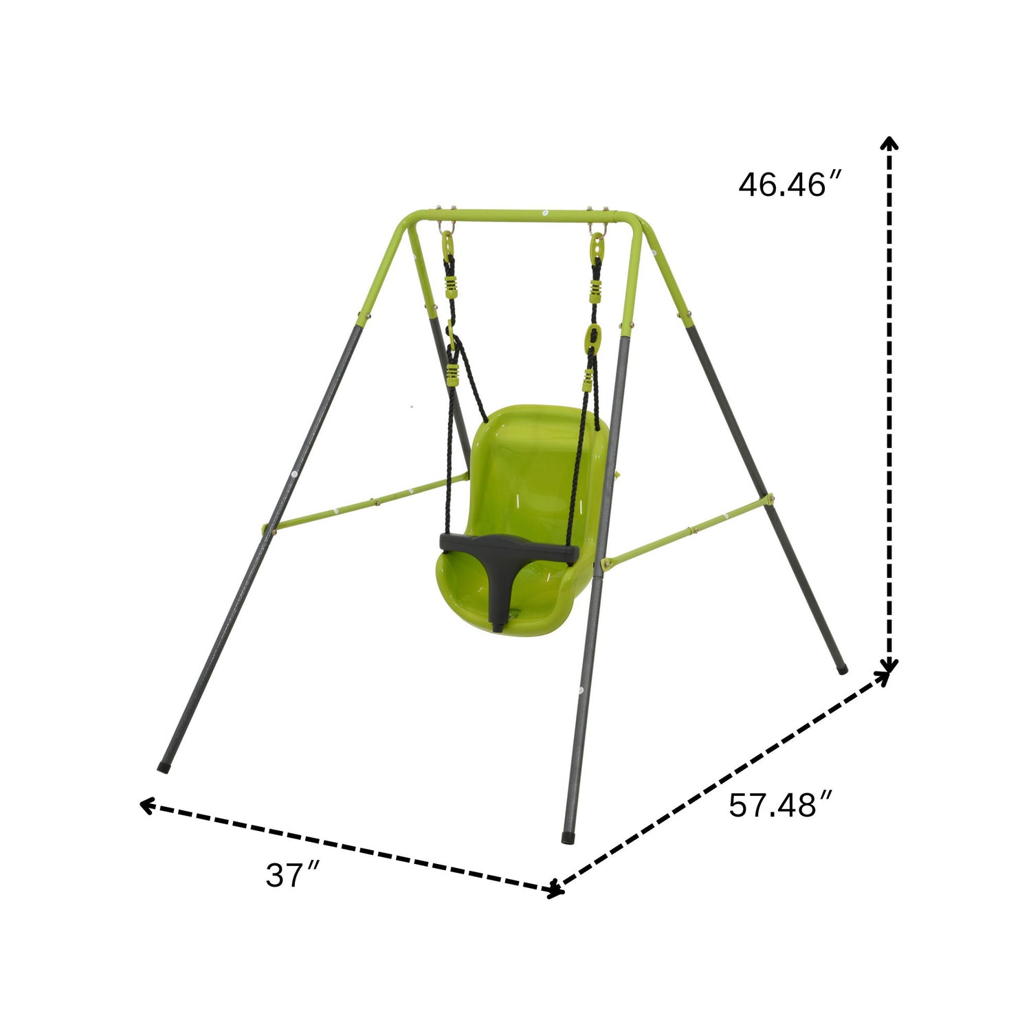 Xns001 - Baby Swing With Safety Seat Indoor / Outdoor - Black / Green