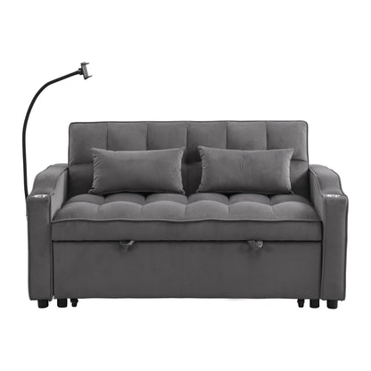 Sofa Bed With Trundle For Small Rooms - Dark Gray