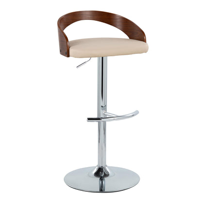 Grotto - Contemporary Adjustable Barstool &amp; Swivel With Rounded T Footrest (Set of 2)