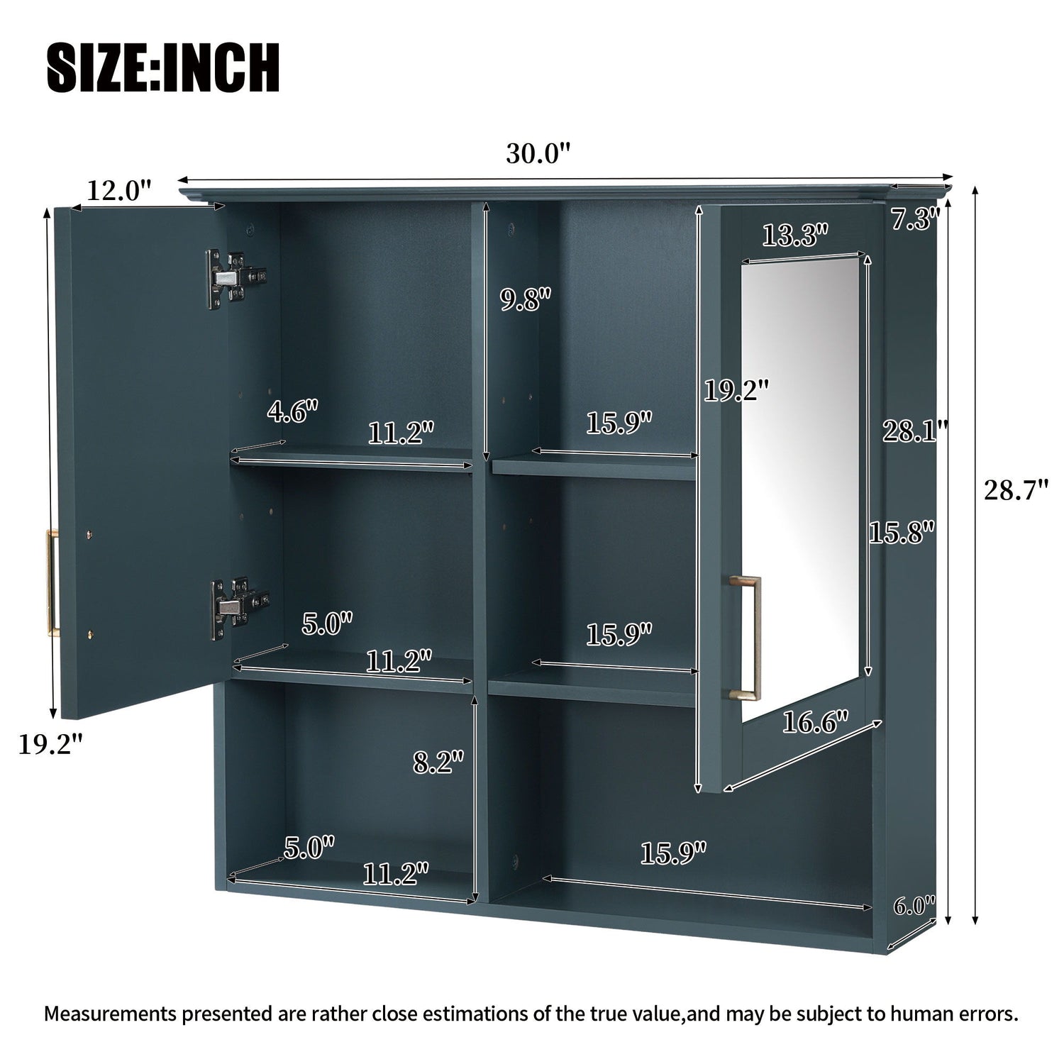 2 In 1 Wall-Mounted Mirror Cabinet With Adjustable Shelves, Soft-Close Doors, High-Definition Mirror &amp; Storage
