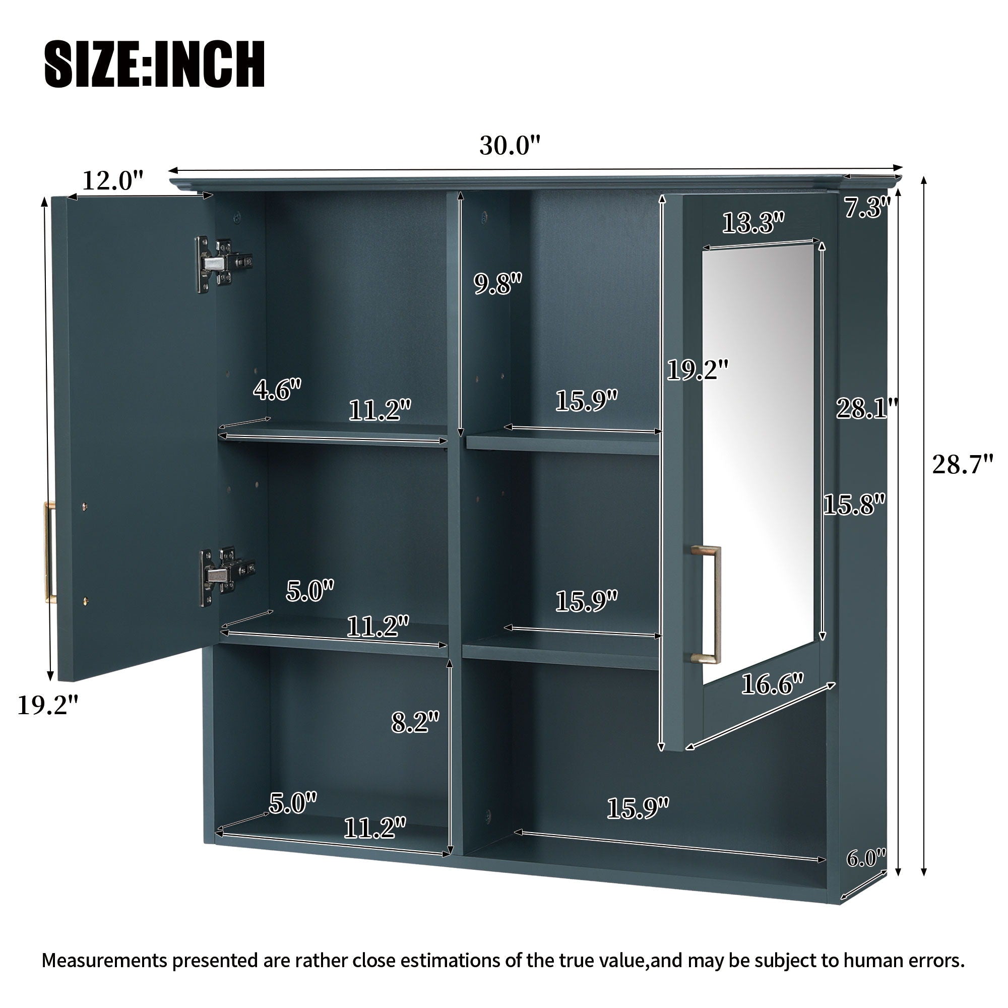 2 In 1 Wall-Mounted Mirror Cabinet With Adjustable Shelves, Soft-Close Doors, High-Definition Mirror &amp; Storage