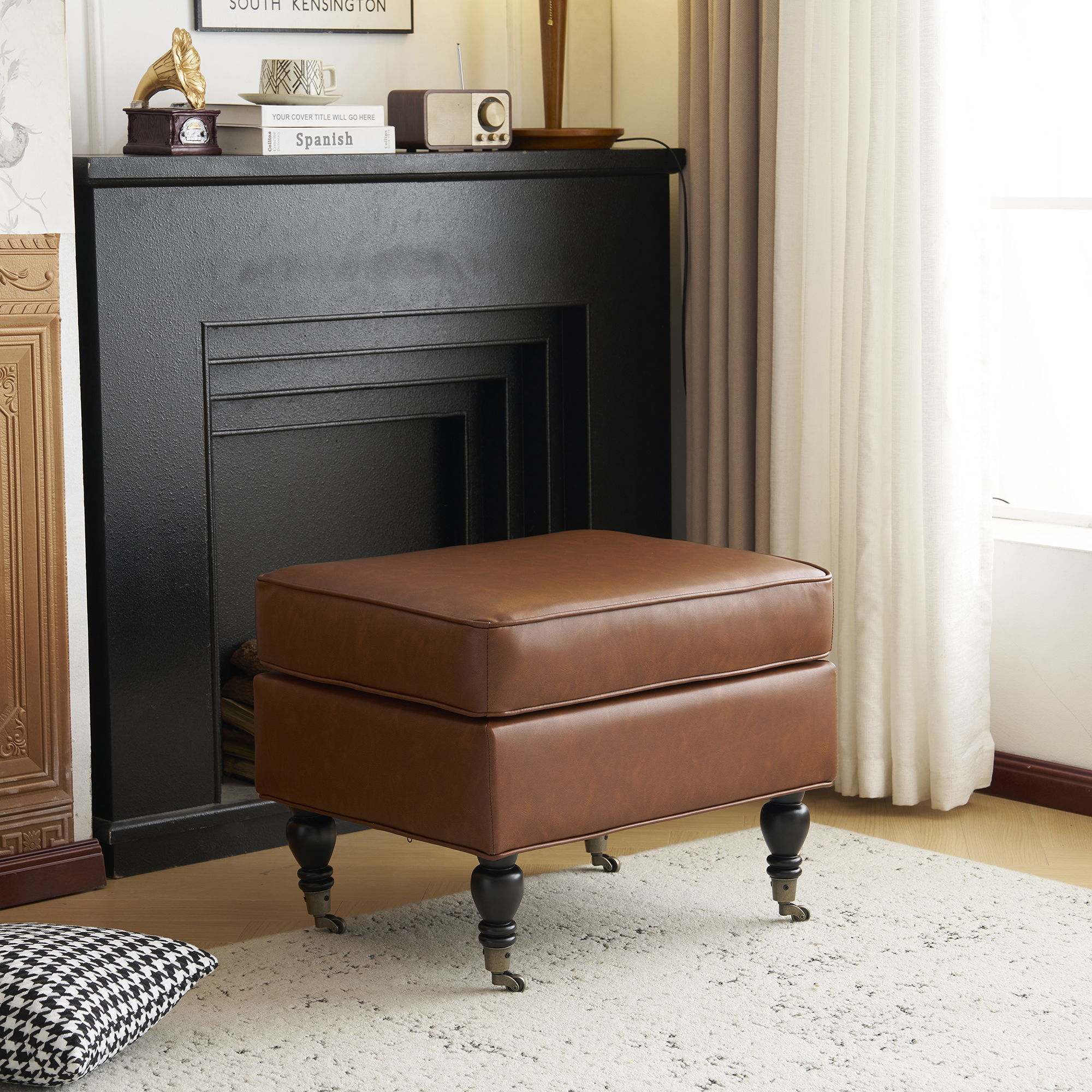 Ottoman, Square Design - Brown