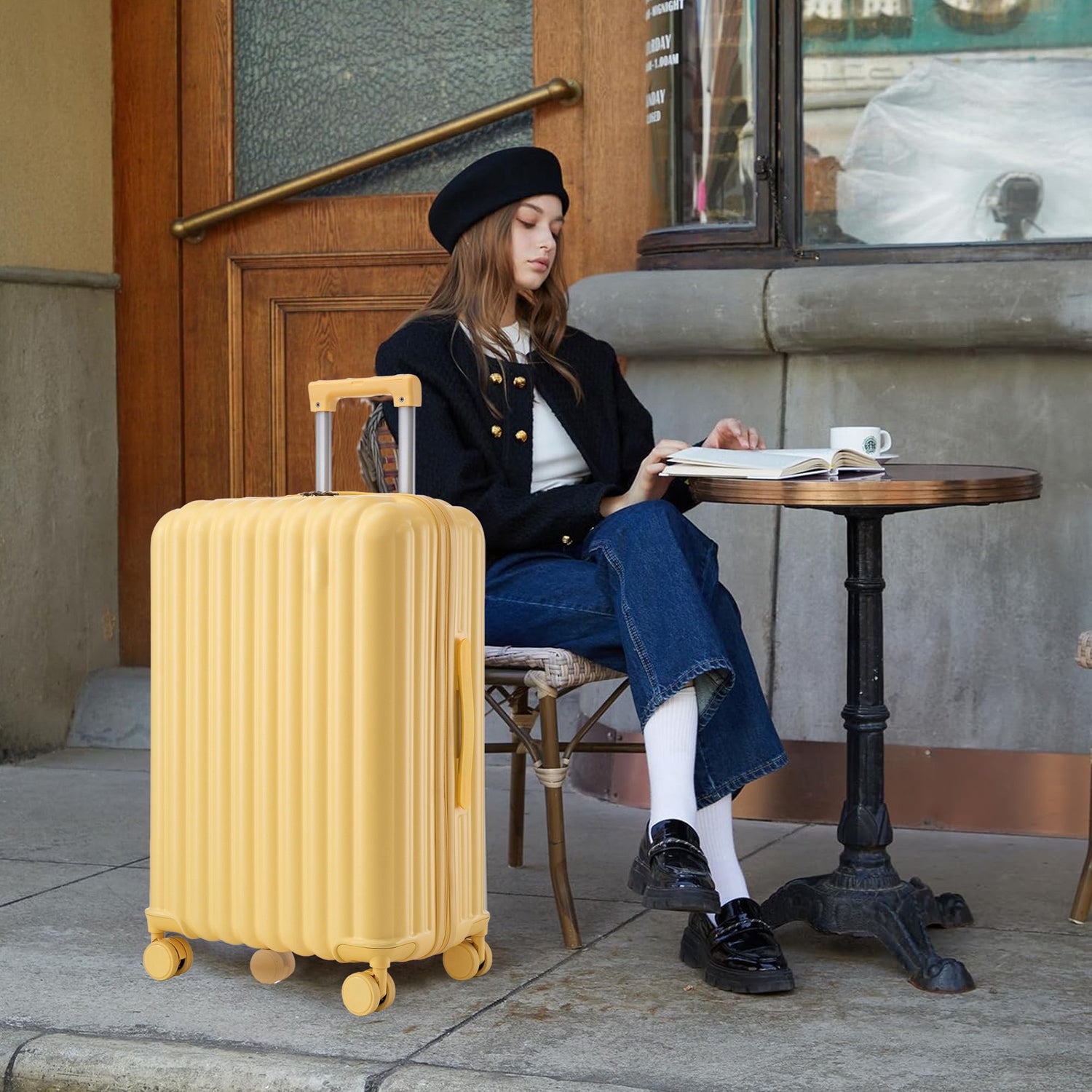 20&quot; / 24&quot; / 28&quot; 3 Pieces / Set Spinner Wheel Luggage, Carry On Suitcase, With Cup Holder &amp; USB Port &amp; Phone Holder