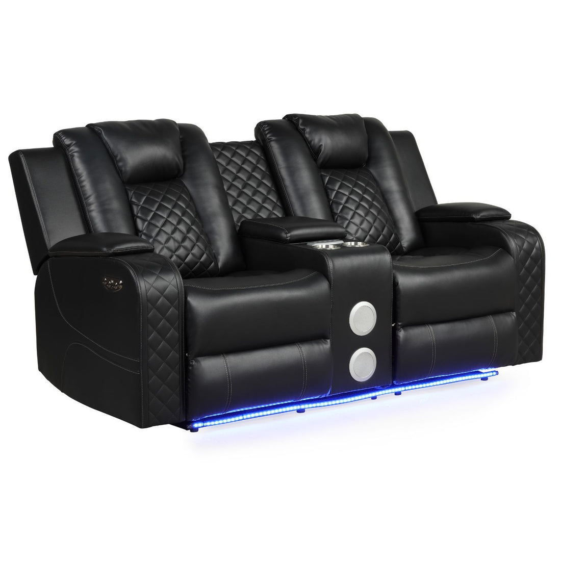 Benz - Power Reclining Loveseat &amp; LED Lighting And Built In USB