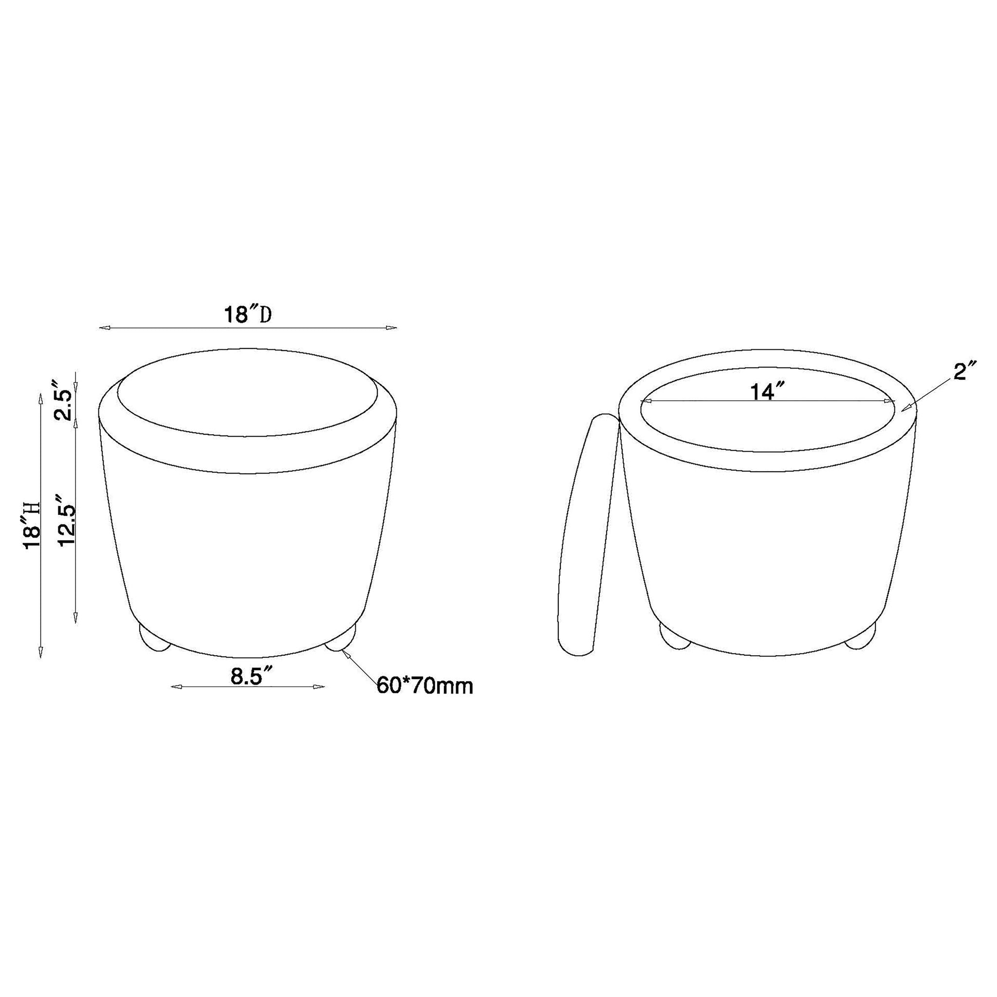 Corvair - Round Storage Ottoman