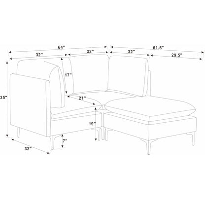 Upholstered Modular Sectional &amp; Tall Legs