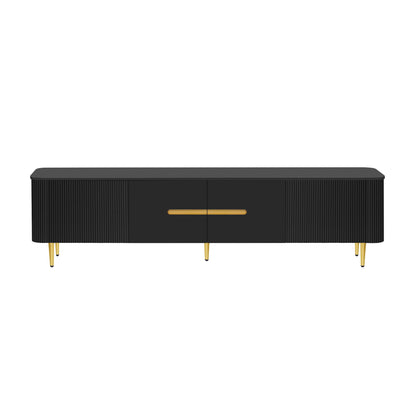 Minimalist TV Stand For TVs Up To 85&quot;, Modern Entertainment Center Media Console With 4 Spacious Cabinets For Living Room