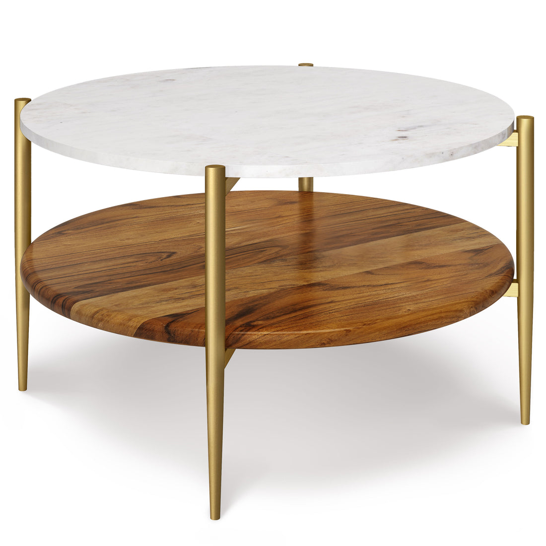 Wagner - Round Marble &amp; Wood Table