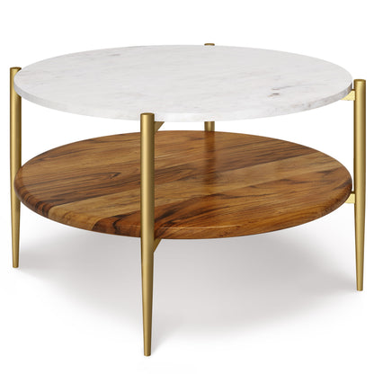 Wagner - Round Marble &amp; Wood Table