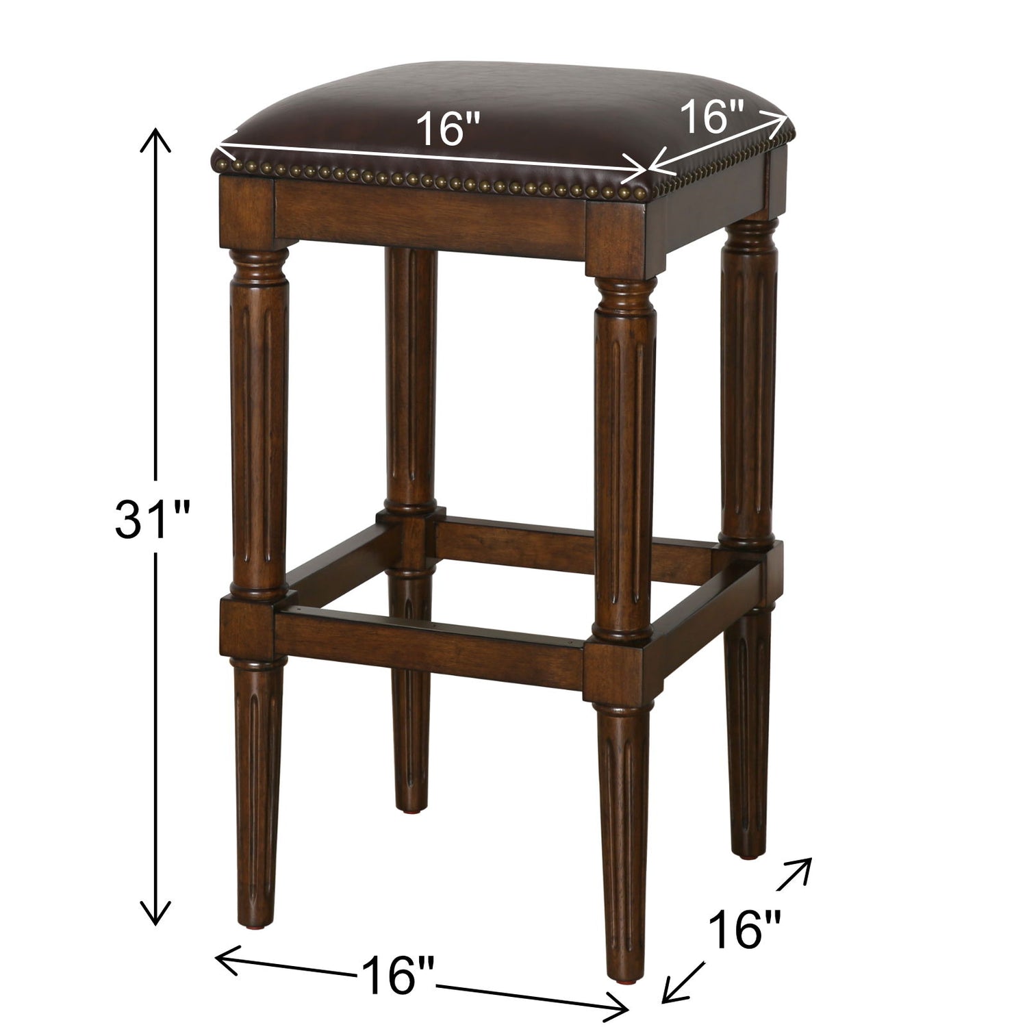 Square Stool With Upholstered Seat