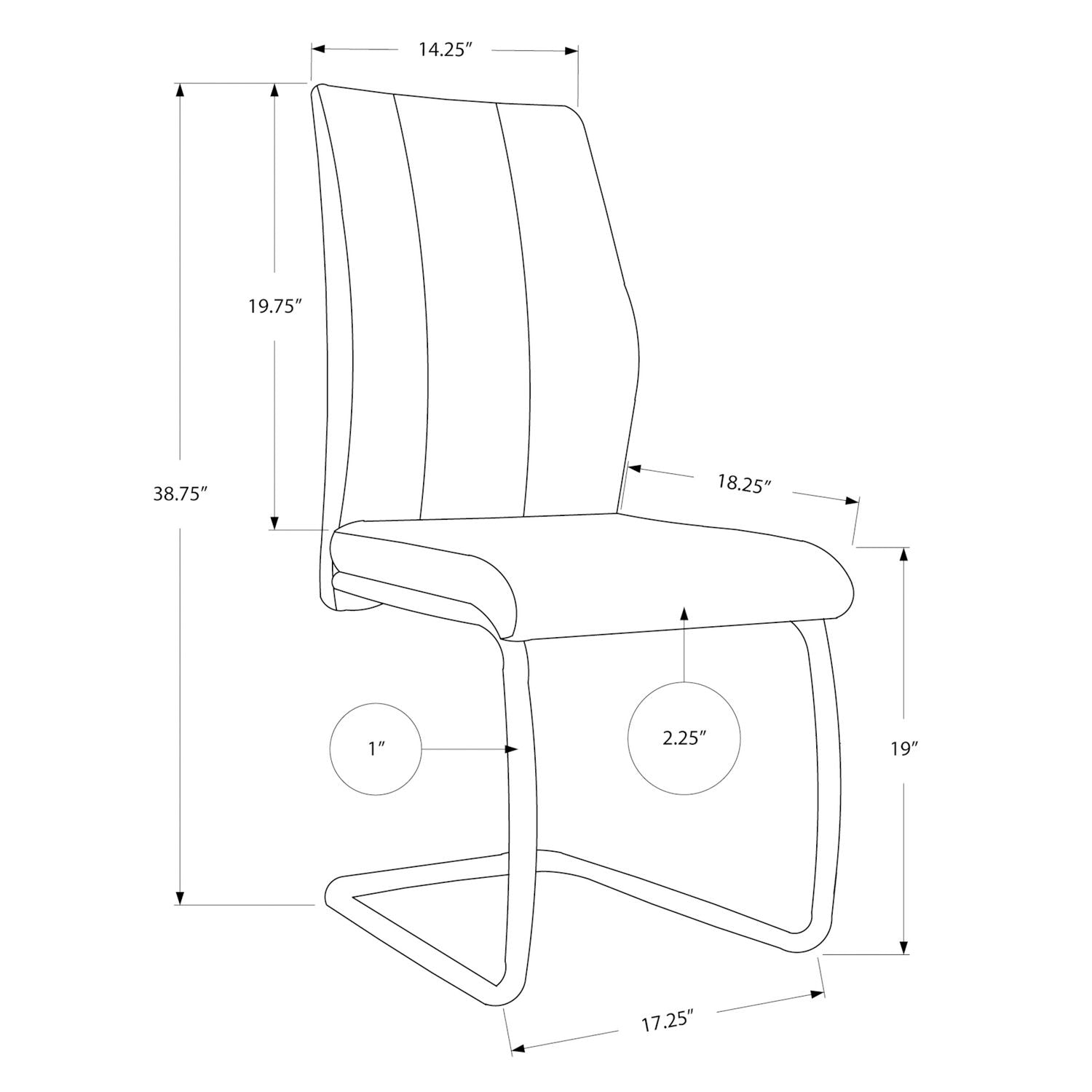 Dining Chair, Side, Upholstered For Dining Room, Contemporary &amp; Modern (Set of 2)
