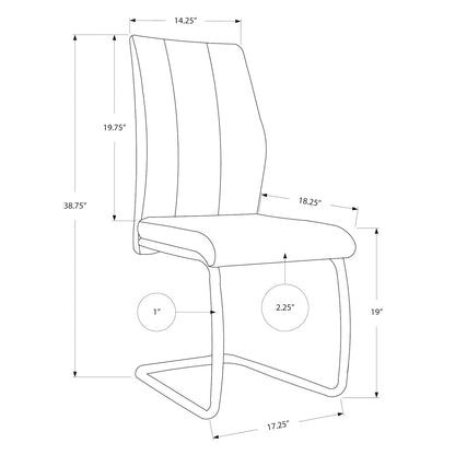 Dining Chair, Side, Upholstered For Dining Room, Contemporary &amp; Modern (Set of 2)