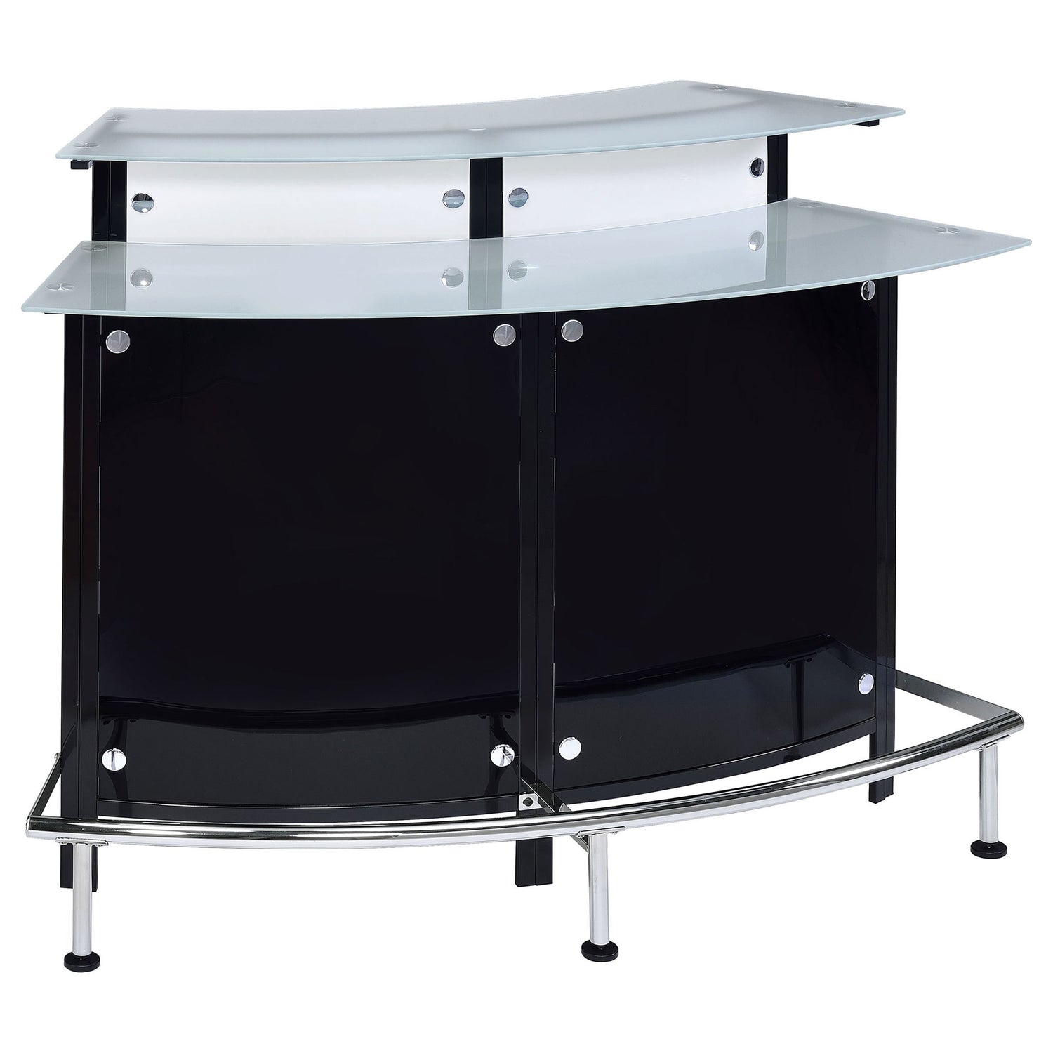 Keystone - Home Bar With Stemware &amp; Wine Storage - Black