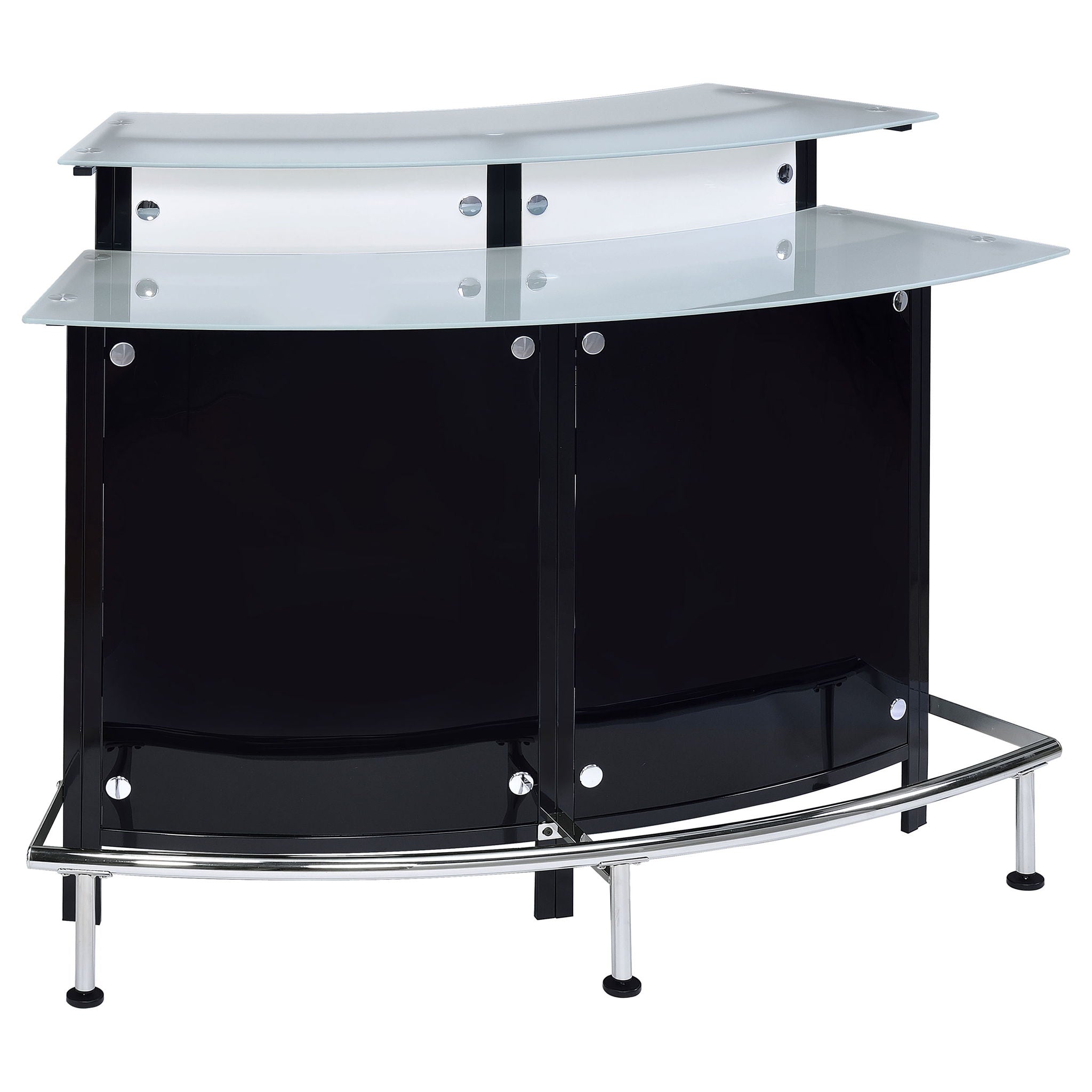 Keystone - Home Bar With Stemware &amp; Wine Storage - Black