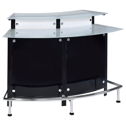 Keystone - Home Bar With Stemware &amp; Wine Storage - Black