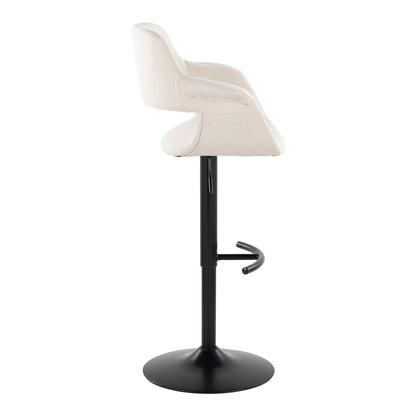 Vintage Flair - Mid Century Modern Adjustable Barstool With Swivel &amp; Rounded T Footrest (Set of 2)