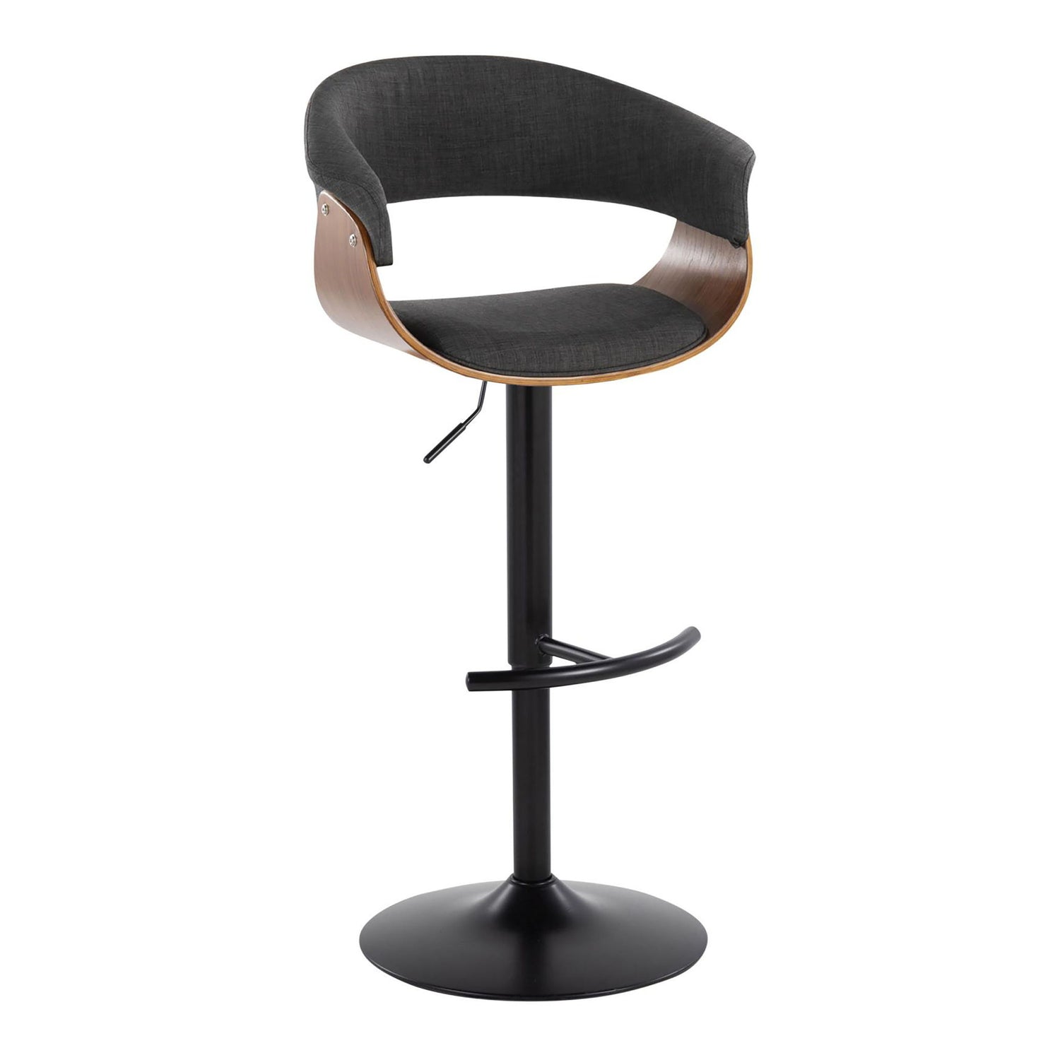 Vintage Mod - Mid Century Modern Adjustable Height Barstool With Swivel &amp; Rounded T Footrest (Set of 2)