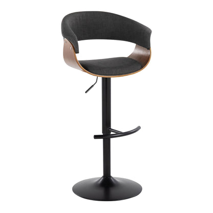 Vintage Mod - Mid Century Modern Adjustable Height Barstool With Swivel &amp; Rounded T Footrest (Set of 2)
