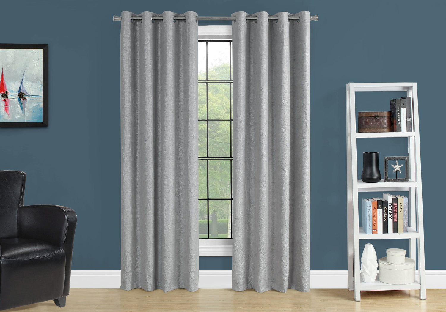2 Pieces Set, Curtain Panel, Room Darkening, Grommet, Contemporary &amp; Modern