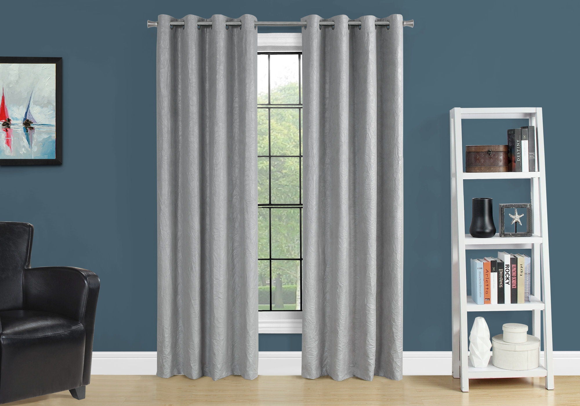 2 Pieces Set, Curtain Panel, Room Darkening, Grommet, Contemporary &amp; Modern