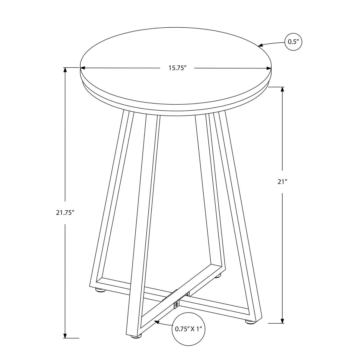 Accent Table, Side, Round Contemporary &amp; Modern Modern Design