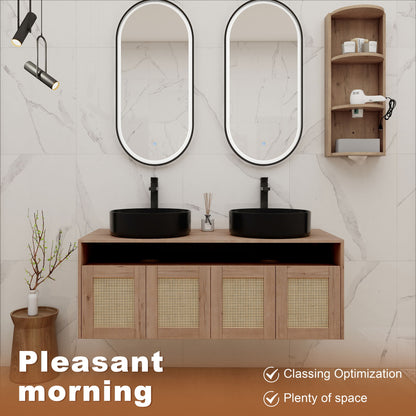 Bathroom Vanity &amp; Art Sink And Storage Rack, Float Mounting Design