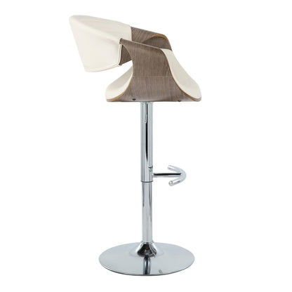 Symphony - Mid Century Modern Adjustable Barstool With Swivel &amp; Rounded T Footrest (Set of 2)