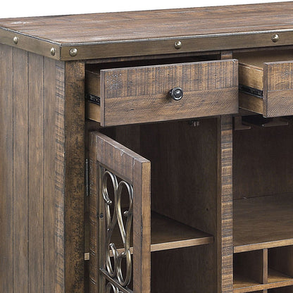 Raphaela - Server With Cup Holder &amp; Wine Rack - Cherry